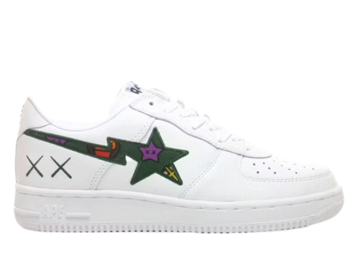 A BATHING APE x KAWS Bapesta Sneaker Shoes Green Low US8
